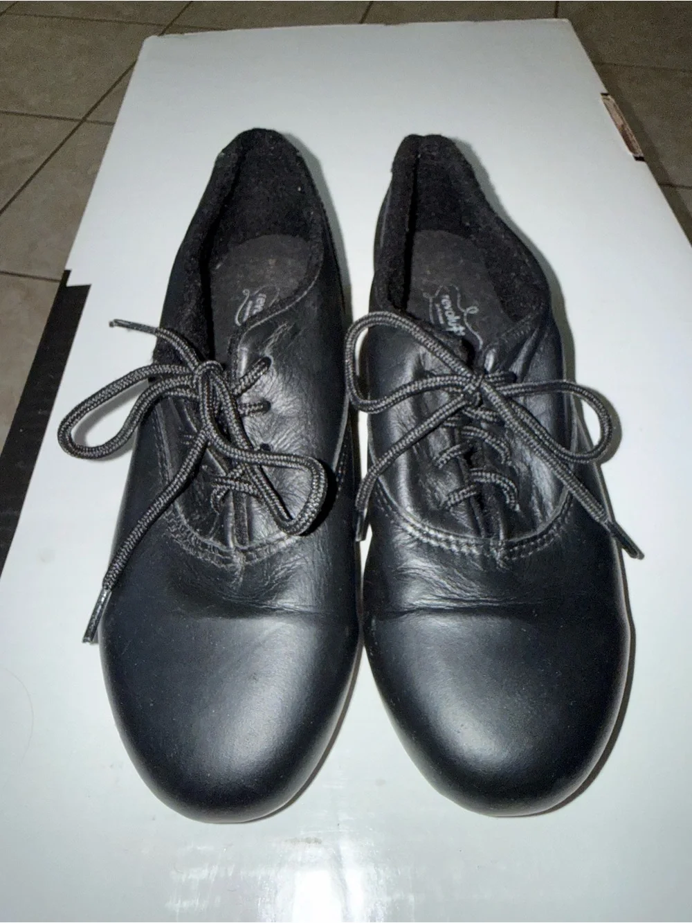 Black Women's Leather Lace-Up TAP Shoes